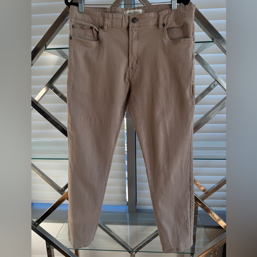 Men’s Stitches & Rivets Beige Slim Jeans